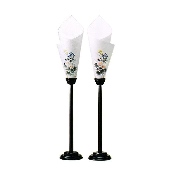 盆提灯 創作行灯 モダン提灯 法明灯3号 絵入 一対 2台1組 木製 高さ110cm {SK}_1
