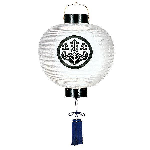 盆提灯 門提灯 家紋入 白絹 尺三丸 木製 合板材 絹張 高さ42cm×火袋径 幅 38cm {AS}