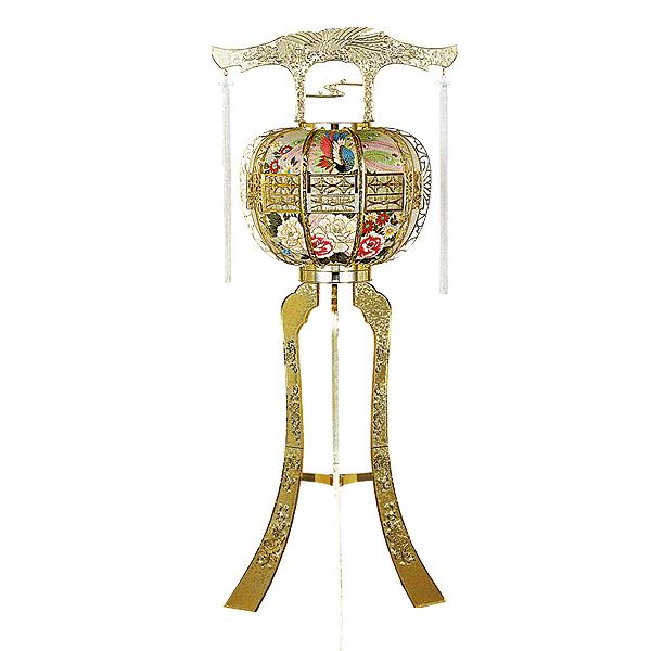 盆提灯 大型霊前灯 かみじまゴールド 回転筒付 PC製 高さ124cm×幅40cm