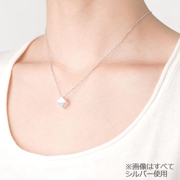 遺骨ペンダント 手元供養 ソウルジュエリー『キューブカット×イエローゴールド』 ダイヤ 合計0.06ct YG K10_2