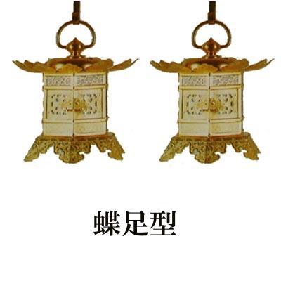 京都製 金灯篭 六角型神前灯篭 一対 銅地 金メッキ 猫足or丁足 蝶足 5