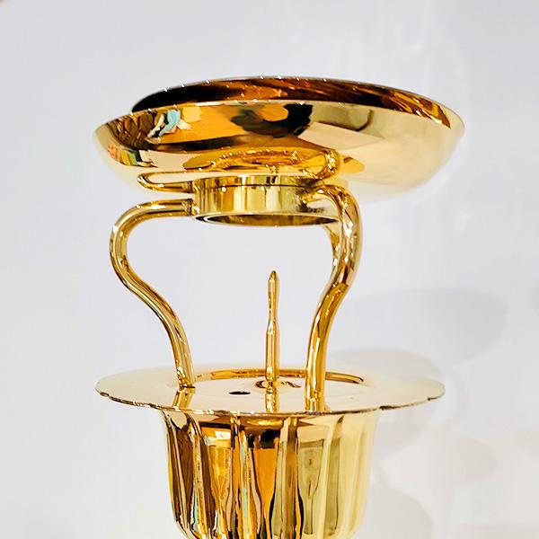 菊灯 磨き 真鍮地 電装付 一対 ※各派用 2尺 60cm : 京都の仏具屋さん