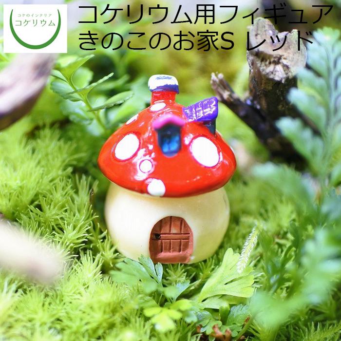 再入荷 観葉植物 おしゃれ ミニ テラリウム フィギュア コケリウム 苔 コケ 苔テラリウム 苔リウム インテリア コケリウムフィギュア きのこのお家s レッド