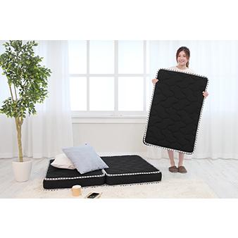 3ゾーンポケットコイルマットレス（三分割式） ブラック セミシングル