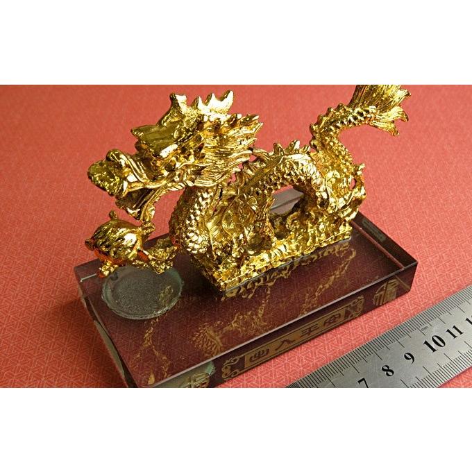 5本指の龍 出入平安 金メッキ置物 風水開運 富貴吉祥 財運 運気
