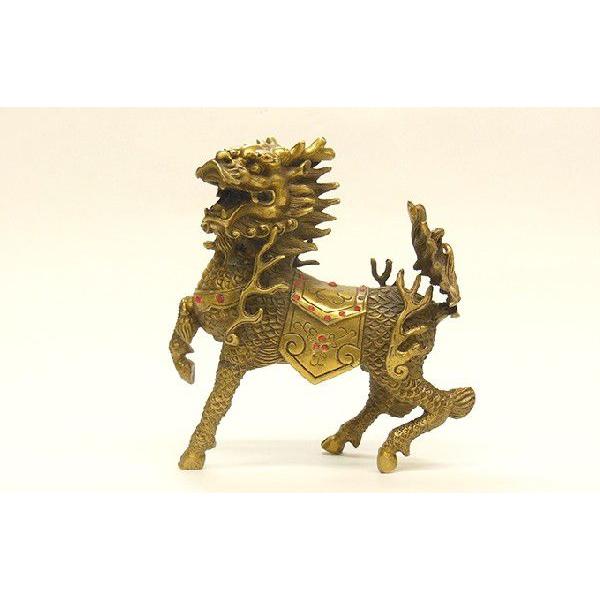 麒麟 銅製置物 風水開運 平和・安定・人間関係の運気上昇 / FU0003005