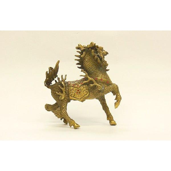 麒麟 銅製置物 風水開運 平和・安定・人間関係の運気上昇 / FU0003005