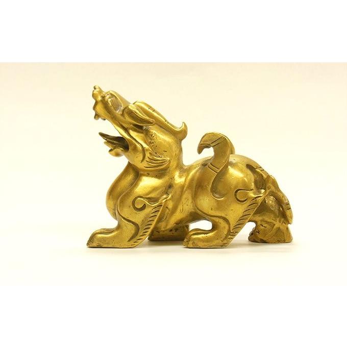 ヒキュウ（右）貔貅 銅製置物 風水開運 偏財運・ギャンブル・金運上昇