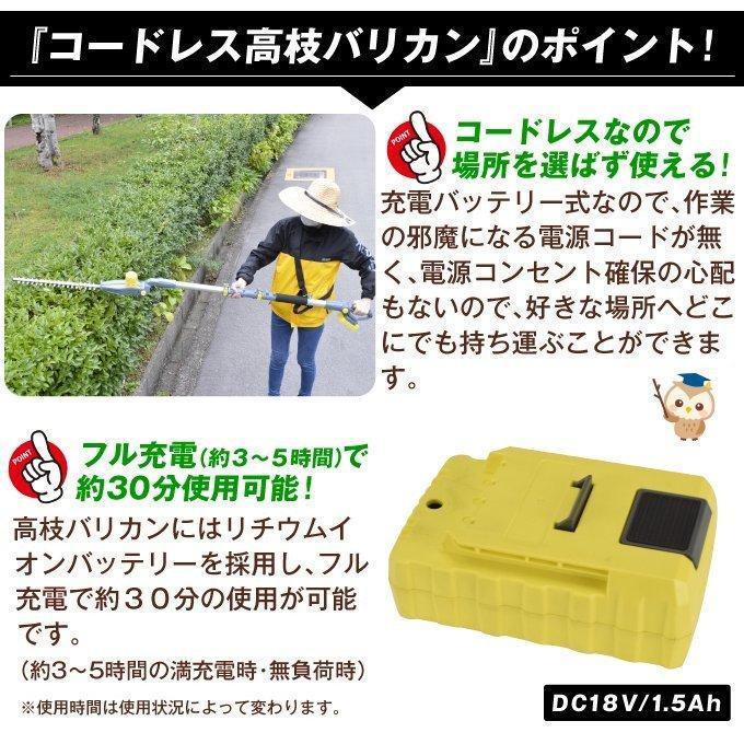 ヘッジトリマー 草刈り機 高枝バリカン（延長ポール付き）最長3m 充電 