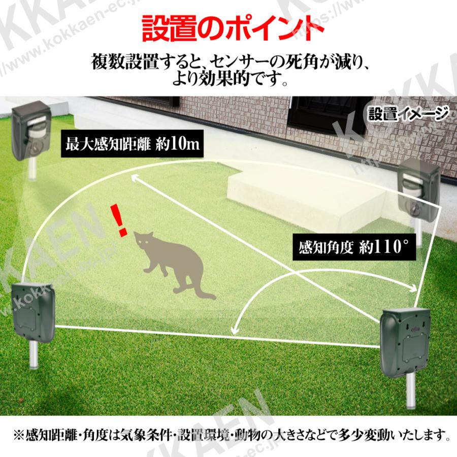 国華園 猫よけ 超音波 動物よけ 鳥よけ 撃退器 ソーラーアニマル