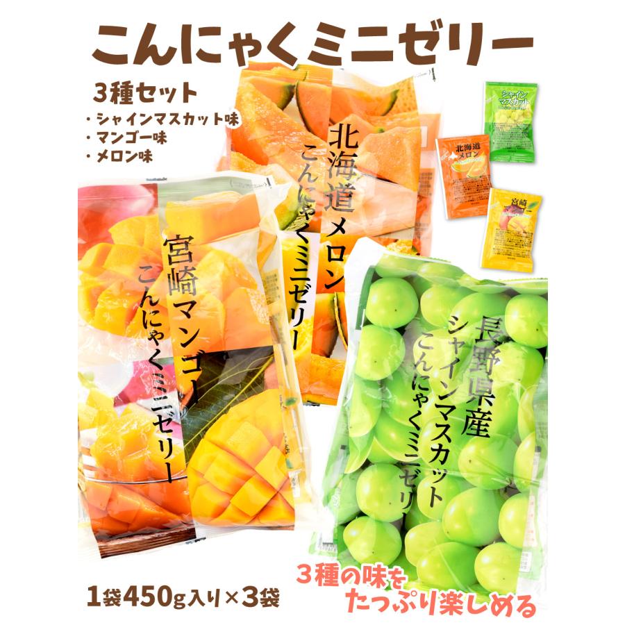 国華園 こんにゃくミニゼリー 3種セット シャインマスカット マンゴー