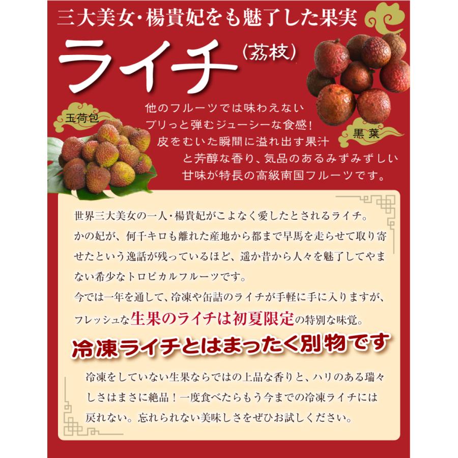 国華園 ライチ 1kg 生ライチ 黒葉 台湾産 みずみずしく甘いフレッシュ