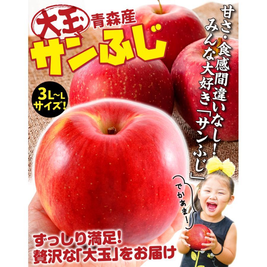 りんご 3kg 大玉サンふじ 青森産 3L〜Lサイズ 大きい BIG 贈答用