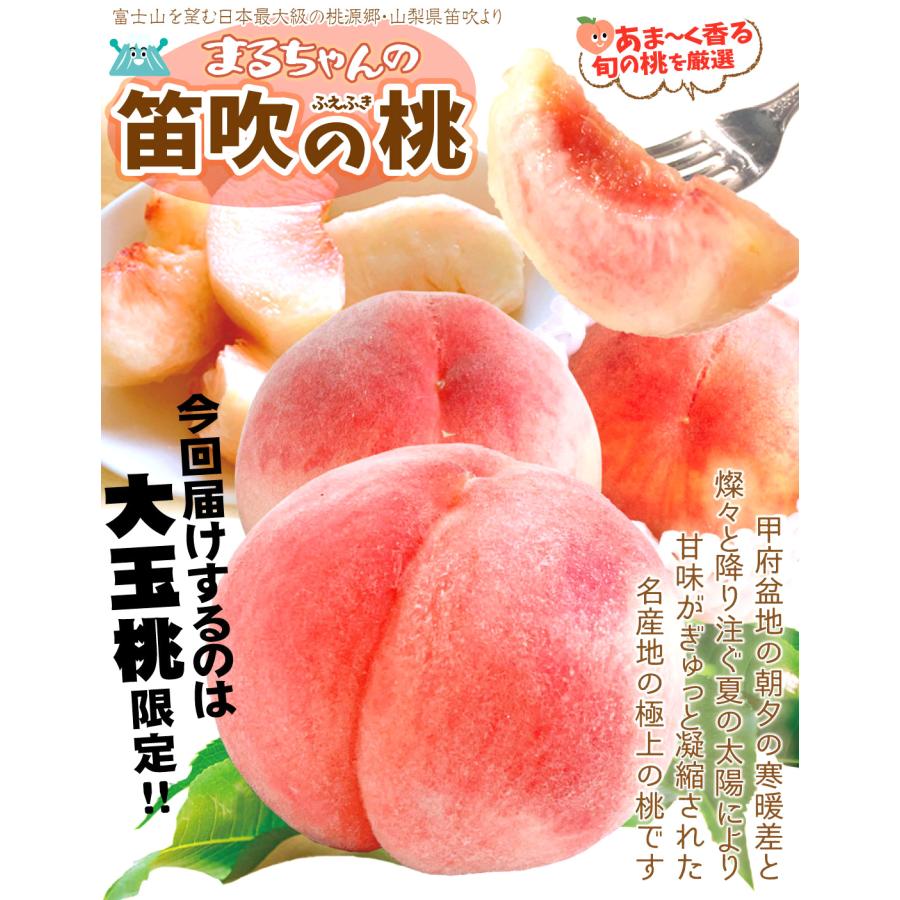 もも 6〜9玉 まるちゃんの 笛吹の大玉桃 山梨産 約2kg 7月上〜中旬発送