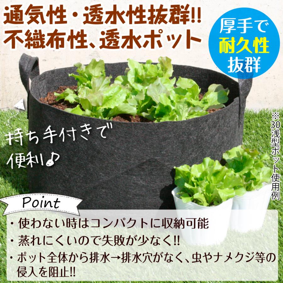 透水ポット40型 5個1組 不織布 透水 植木鉢 園芸ポット 園芸