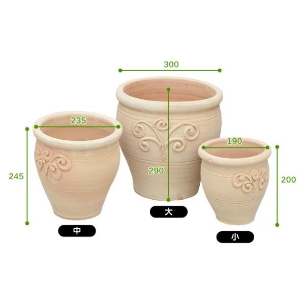 鉢 テラコッタ 素焼 おしゃれ パキスタン鉢・クエッタ 大中小セット 3