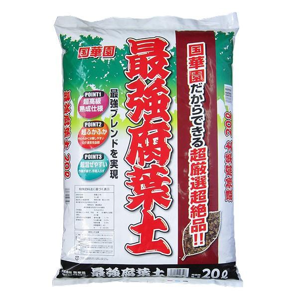 国華園 腐葉土（20L×2袋） 最強腐葉土 粗目 園芸土 庭 花壇 花 : 花と