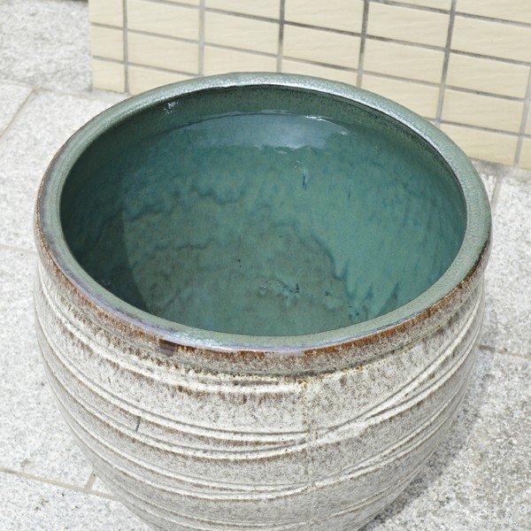 睡蓮鉢 すいれん鉢 錫色(すずいろ) 1個 直径40・高さ33cm メダカ鉢