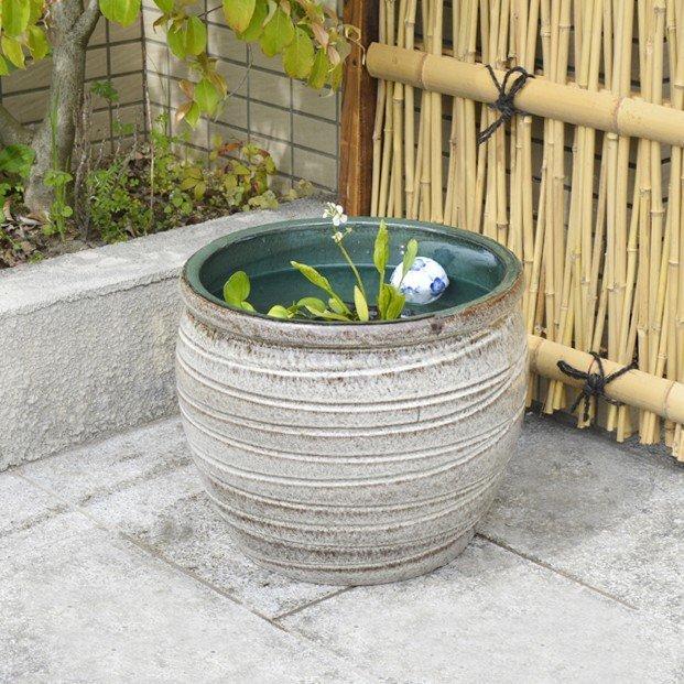 睡蓮鉢 すいれん鉢 錫色(すずいろ) 1個 直径40・高さ33cm メダカ 睡蓮鉢 すいれん鉢 錫色(すずいろ) 1個 直径40・高さ33cm メダカ