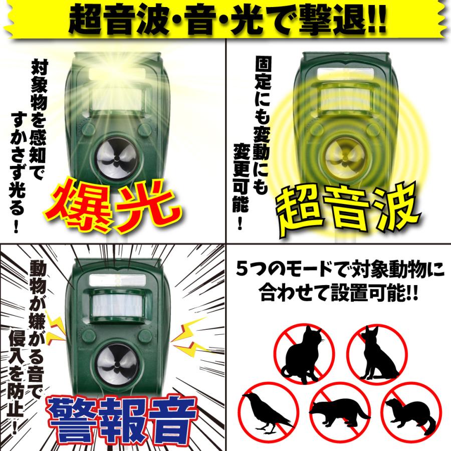 国華園 2個セット 猫よけ 超音波 動物よけ 動物撃退器 アニマル