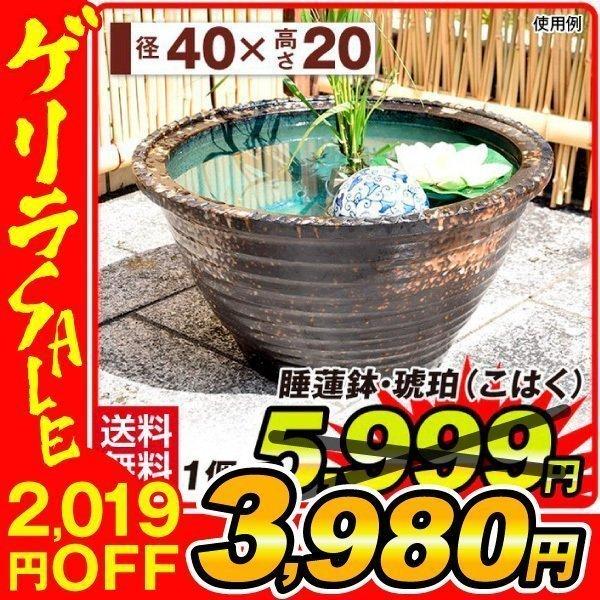 睡蓮鉢 すいれん鉢 琥珀 こはく 1個 直径40 高さcm メダカ鉢 ハス鉢 陶器 水鉢 ビオトープ 国華園 Sa0224 花と緑 国華園 通販 Yahoo ショッピング