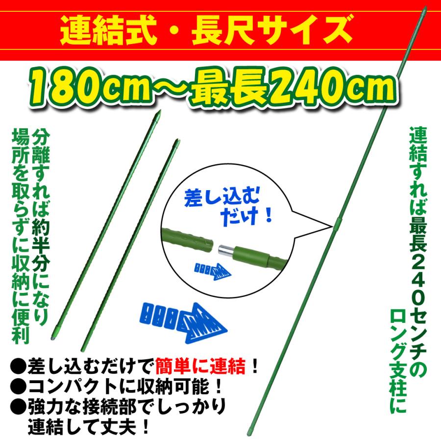 園芸 支柱 Φ20mm×240cm 25本 連結式イボ支柱 イボ付き鋼管製 イボ支柱