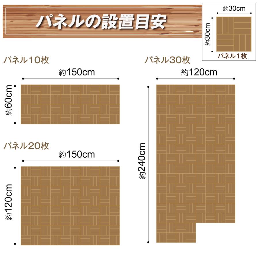 ウッドデッキ アカシア 製 ウッドパネル 30枚組 天然 天然木 木製 パネル ジョイント 式 ベランダ バルコニー DIY おしゃれ 簡単 国華園｜kokkaen｜06