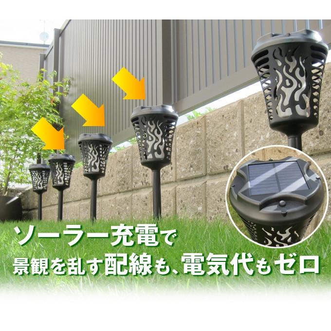 ソーラー ガーデンライト 焔 ほむら 3個 Led 明暗センサー 炎 たいまつ 松明 夜間自動点灯 庭 ガーデン 屋外 防雨 トーチライト ゆらゆら燃える庭園灯 国華園 Sa1755 花と緑 国華園 通販 Yahoo ショッピング