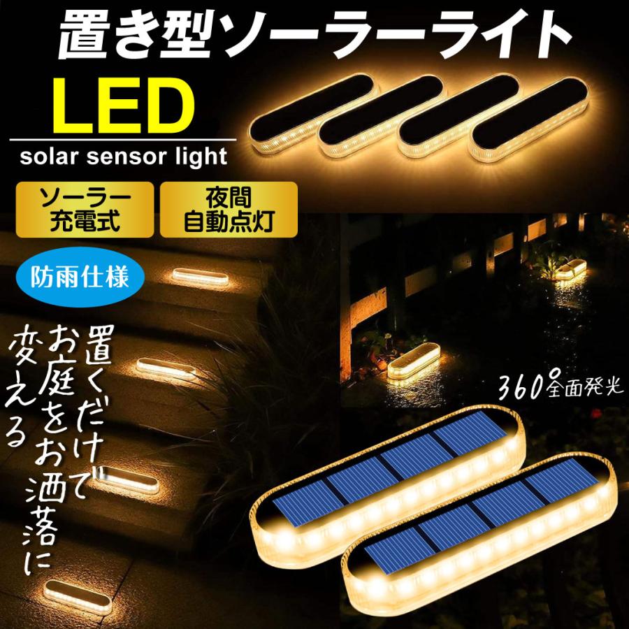 国華園 ソーラーライト 2個セット 置き型 白色 暖色 LED 屋外 おしゃれ