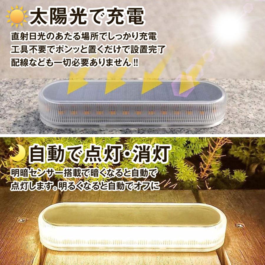 国華園 ソーラーライト 4個セット 置き型 白色 暖色 LED 屋外 おしゃれ