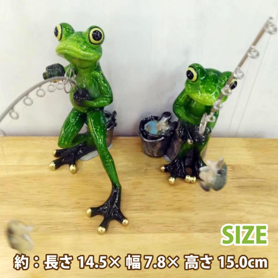 国華園 オーナメント 大漁カエル 幅7.8×奥行14.5×高さ15.0cm 2匹