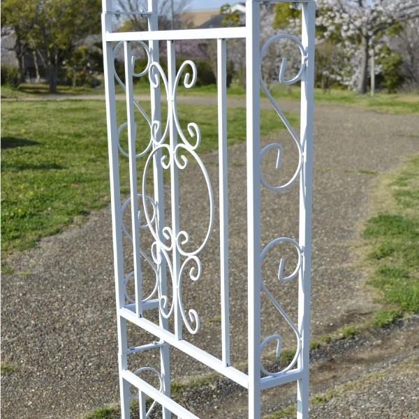 アーチ バラ ガーデン 鉄製 アーチ・咲 1個 黒 白 幅180cm 奥行50cm 高