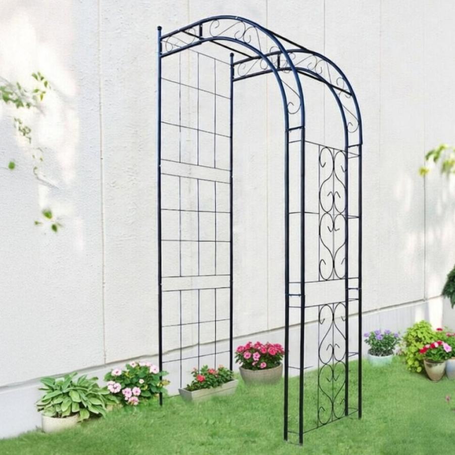 クリアランス 鉄製 ハーフ アーチ ネロ 1個 幅92.5 奥行60 高さ211