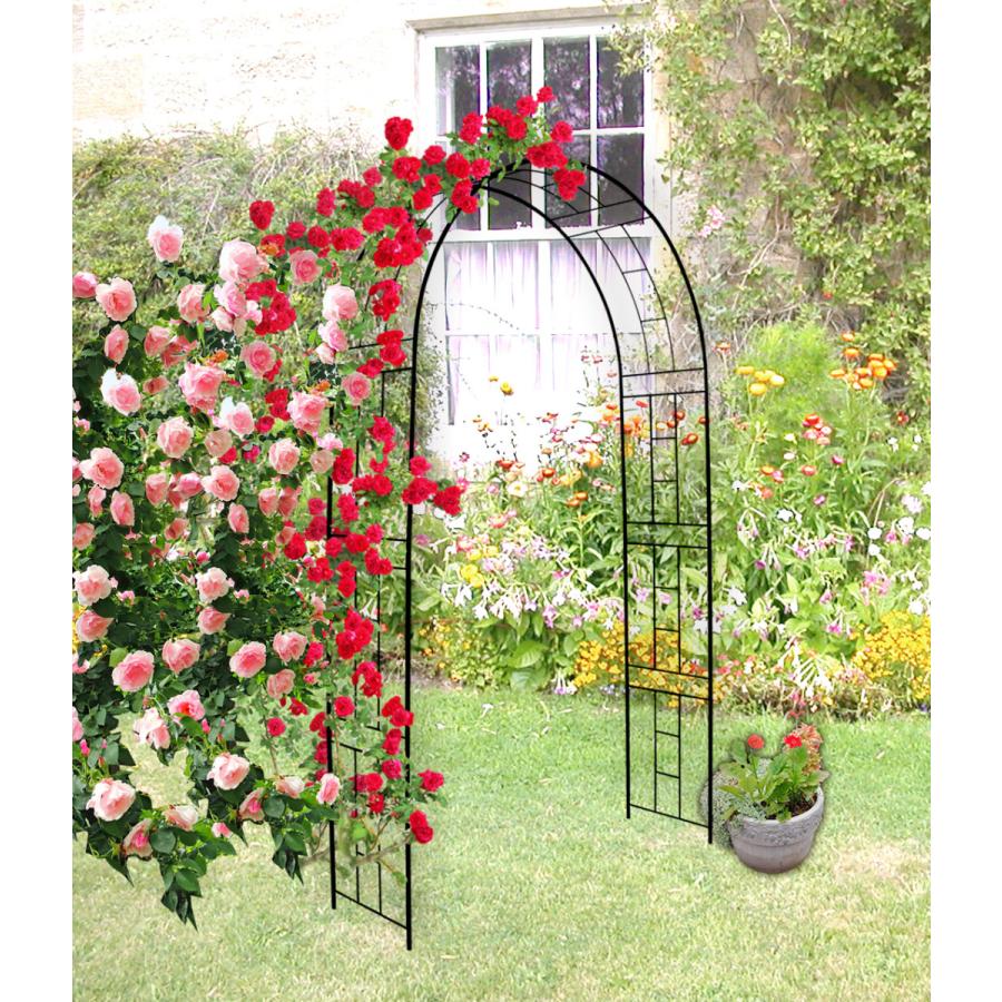 アーチ ガーデンアーチ ローズアーチ バラアーチ フラワーアーチ 鉄製アーチ マルム 黒 1個 ガーデニング 庭 玄関 門 つるバラ 薔薇 おしゃれ 園芸 国華園 Sa3351 花と緑 国華園 通販 Yahoo ショッピング