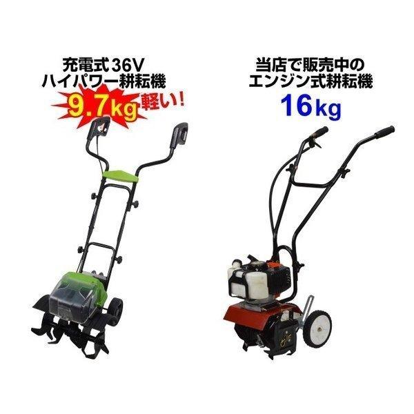 耕運機 耕うん機 家庭用 充電式 36V ハイパワー 耕耘機 1台 マキタバッテリー互換(2023年6月3日〜) コードレス 家庭用 家庭菜園 静音 軽量 国華園｜kokkaen｜09