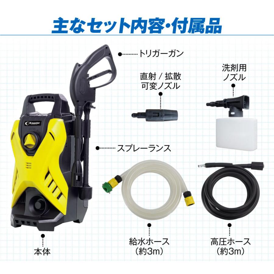 高圧洗浄機 電源式 10.5MPa パワフル 小型 コンパクト 置き型 家庭用