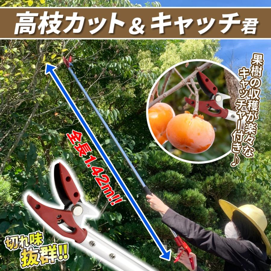 国華園 高枝切りバサミ 剪定鋏 全長1.5m 剪定ばさみ 枝切りばさみ 高枝