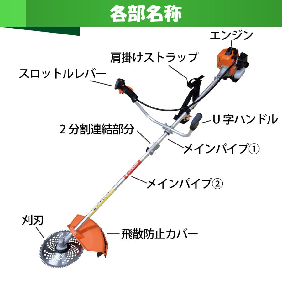 草刈機 エンジン式 パワフル草刈機 2サイクルエンジン チップソー