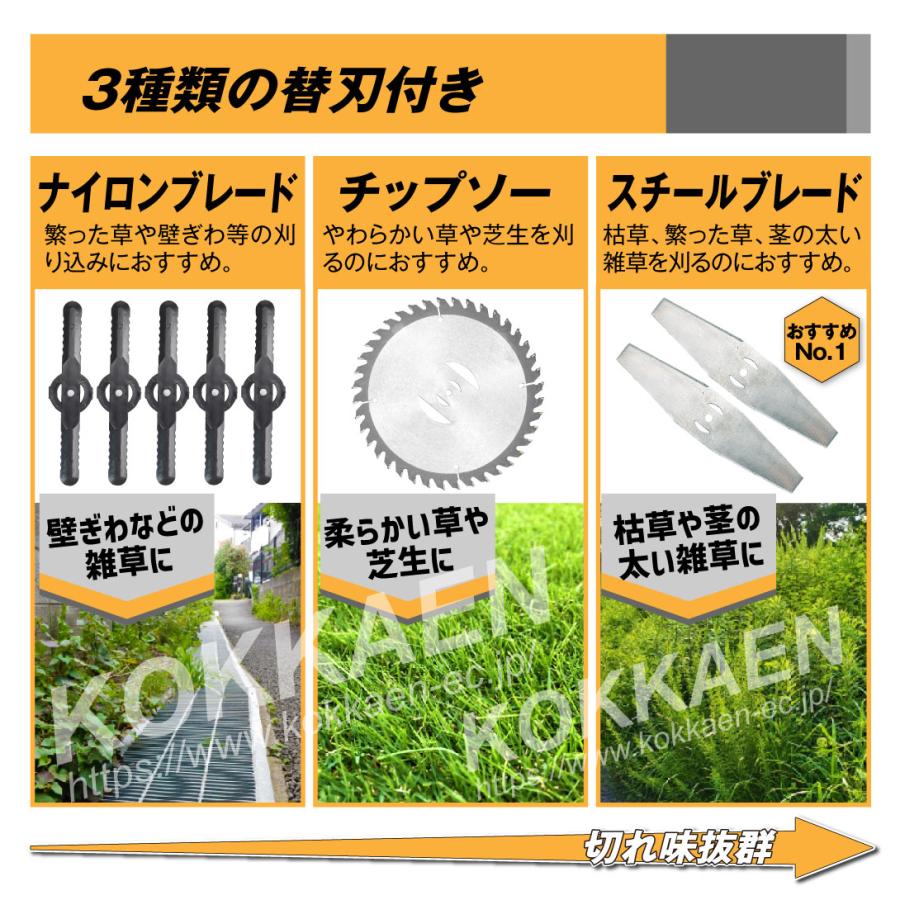 草刈機 充電式 4種の替刃・バッテリー付 21V NEWパワフル軽量 草刈機 充電式 4種の替刃・バッテリー付 21V NEWパワフル軽量