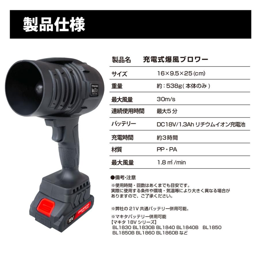 国華園 ブロワ 充電式 ブロア 小型 軽量 お手軽 爆風 ブロワー 1個