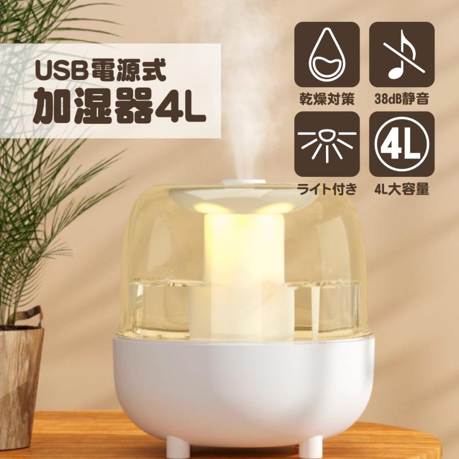 p36 ☆1台4役 多機能噴霧加湿送風機×6台 USB電源 3段階タイマー首振り 国華園 USB電源式加湿器4L 1個 加湿器 乾燥対策 噴霧 ライト付き 大