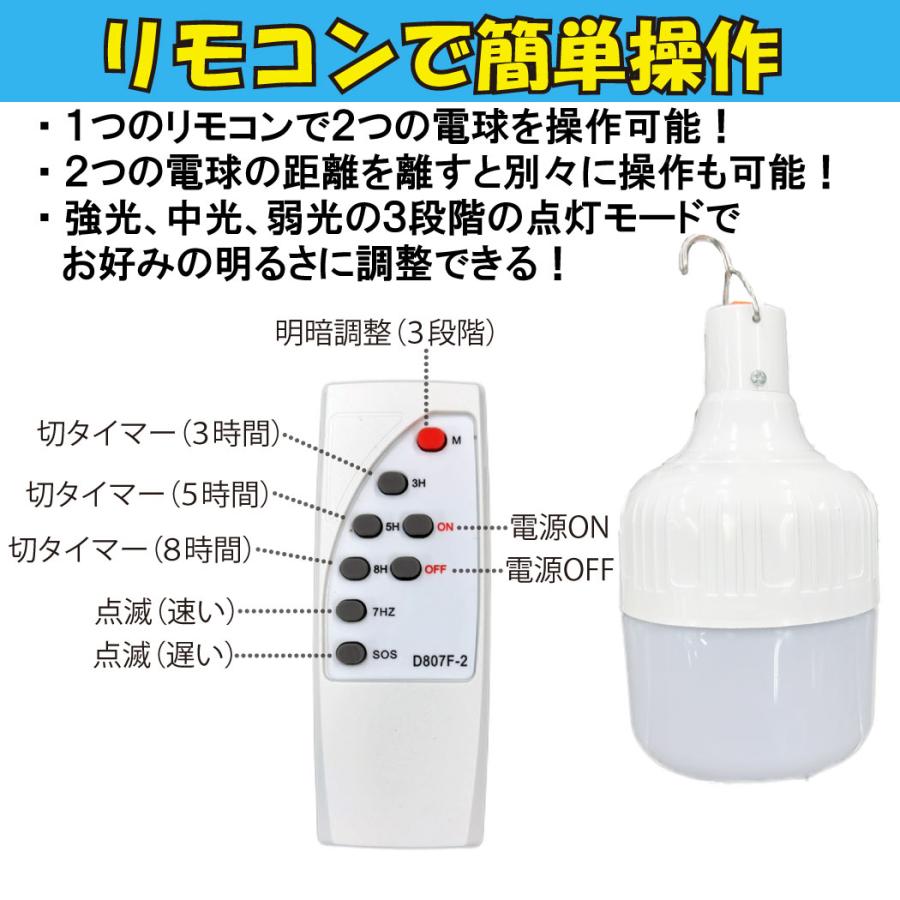 ソーラーパネル付ライト 2球 3mコード リモコン付き 照明 屋外灯