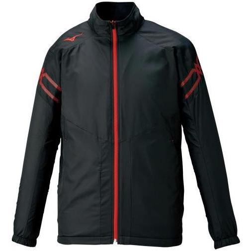 【試着のみ】ミズノ メンズ 中綿入 厚手 ウインドブレーカー上下セット L 黒赤 MIZUNO（ミズノ） ミズノ/2020 秋冬 メンズ/ブレスサーモ ジャケット