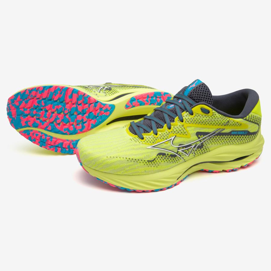 ミズノ MIZUNO/メンズ ランニングシューズ/ウエーブライダー27/WAVE RIDER 27/J1GC230304/イエロー×ホワイト×ピンク/2023-24年 最新モデル/足幅：2E｜kokkidozao｜13