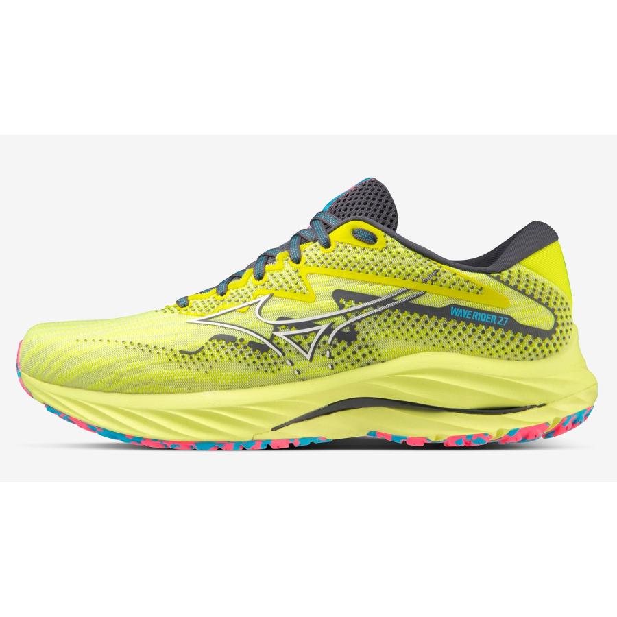 ミズノ MIZUNO/メンズ ランニングシューズ/ウエーブライダー27/WAVE RIDER 27/J1GC230304/イエロー×ホワイト×ピンク/2023-24年 最新モデル/足幅：2E｜kokkidozao｜02