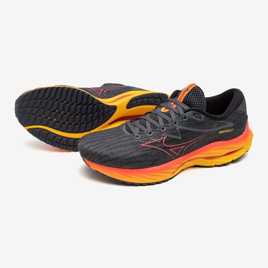 ミズノ MIZUNO/メンズ ランニングシューズ/ウエーブライダー27/WAVE RIDER 27/J1GC230351/ブラック×レッド×オレンジ/2024年 最新モデル/足幅：2E｜kokkidozao｜08