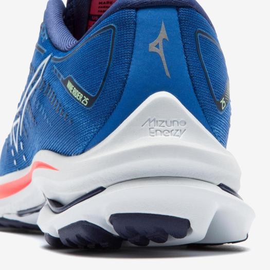 [ミズノ] ランニングシューズ ウエーブライダー 25 ジョギング マラソン スポーツ トレーニング 軽量 レディース ブルー×ホワイト×ネイビー 23.0 cm 2E MIZUNO（ミズノ） MIZUNO/レディス ランニングシューズ/ウエーブ