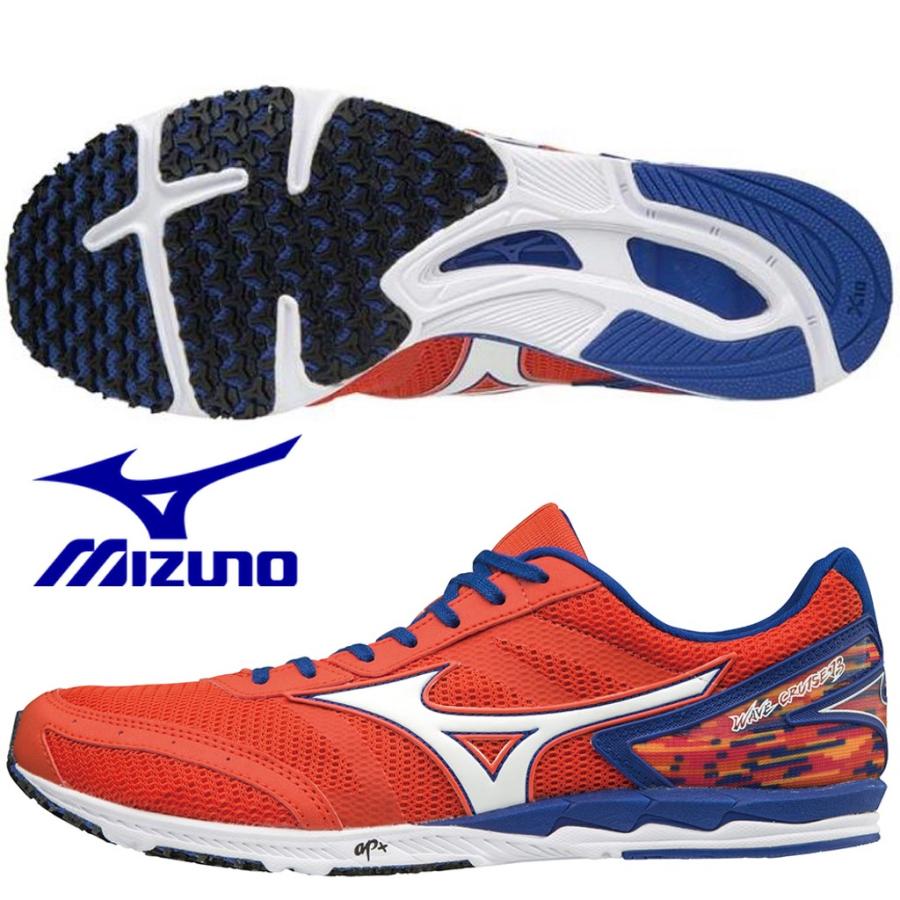 ミズノ MIZUNO/陸上 マラソン シューズ/ウエーブ クルーズ 13/WAVE CRUISE 13/U1GD186054/オレンジ×ホワイト×ブルー｜kokkidozao