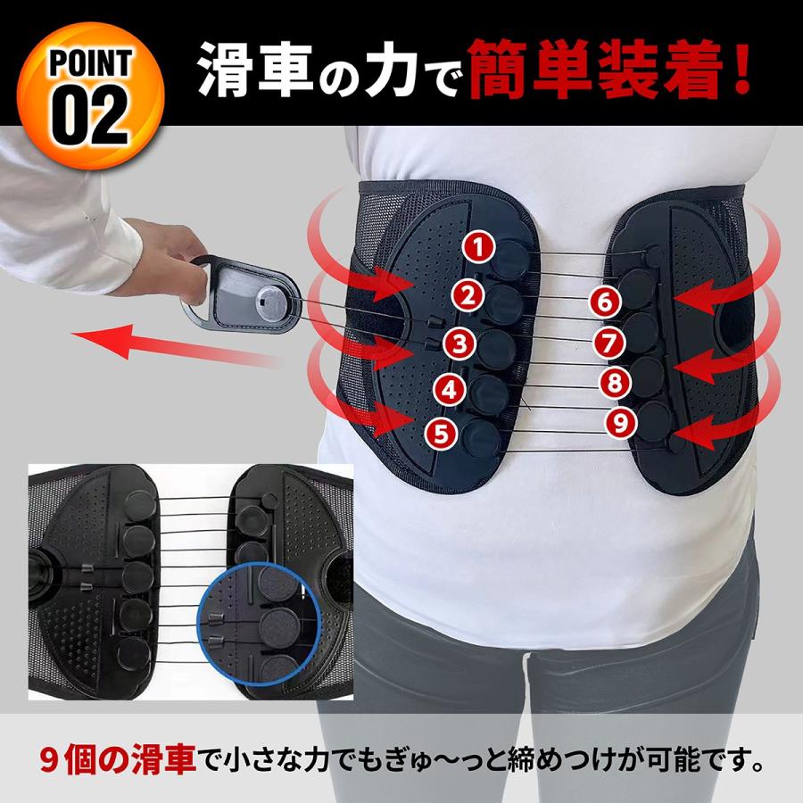 骨盤ベルト 腰痛ベルト 腰サポーター コルセット 滑車 産後 姿勢 猫背 男性 女性 サポートベルト 反り腰 腰痛 スポーツ |  | 06