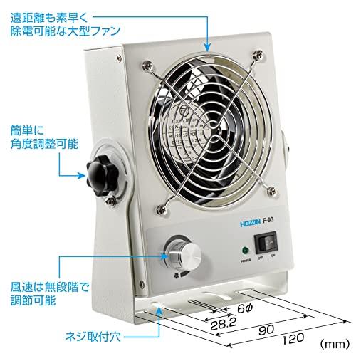 ホーザン(HOZAN)　イオナイザー　除電器　直流式卓上イオナイザー　コンパクトでありながら、大風量で広い範囲をしっかり除電　F-93